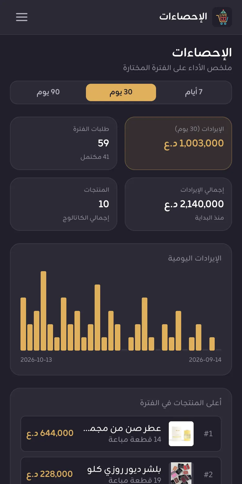 صفحة الإحصاءات